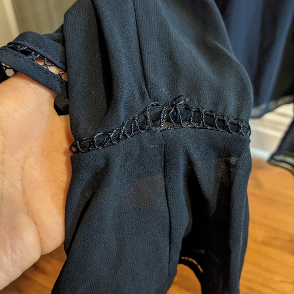 Keepsake The Label Night Lights Navy Dark Blue Ruffle Top XS - Picture 6 of 7